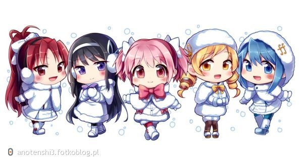 Madoka, Homura, Sayaka, Mami, Kyoko