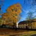 Krasków pałac - stara aleja jesień, swietliki dachowe  :: Pałac w Kraskowie, jesień, park, świetliki dachowe 